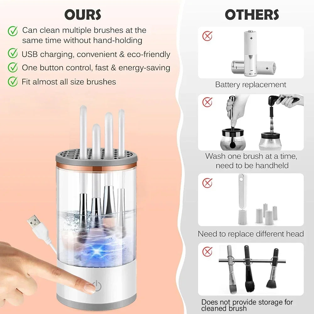 USB Electric Makeup Brush Cleaner Portable 3 In 1