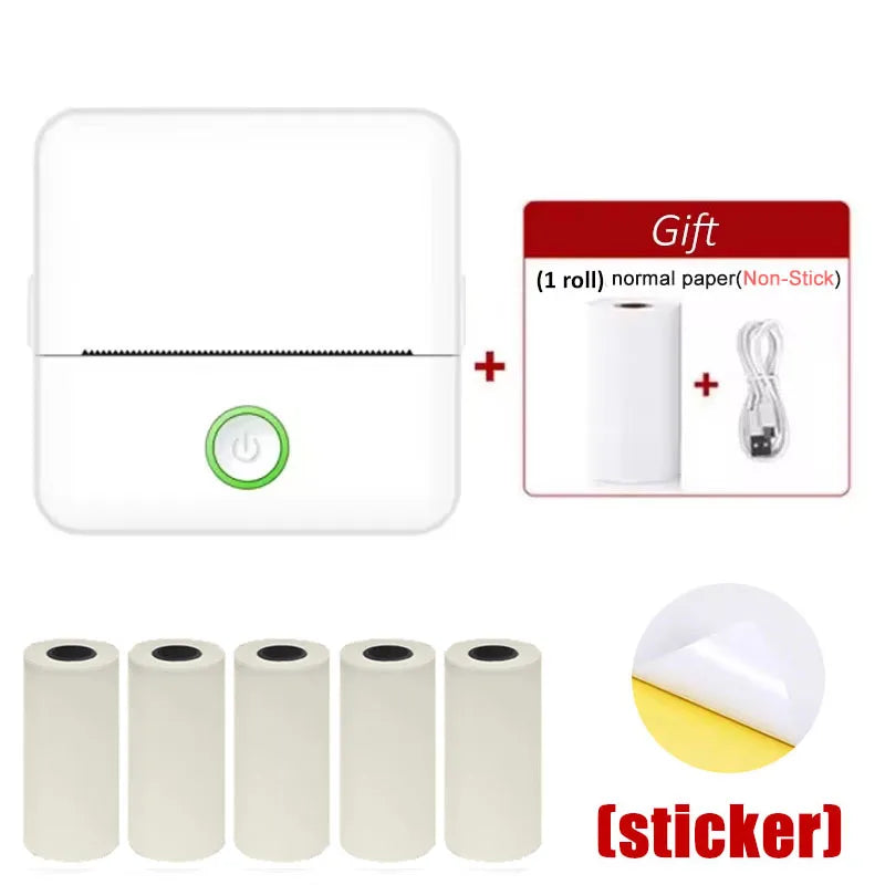 Mini Portable Thermal Printer Portable With Paper Rolls