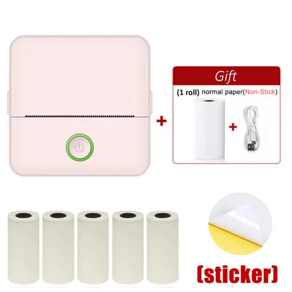 Mini Portable Thermal Printer Portable With Paper Rolls